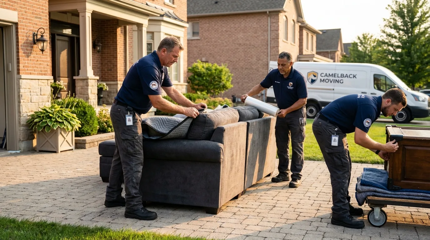 Large estate moving crew wrapping furniture in Napavine, WA