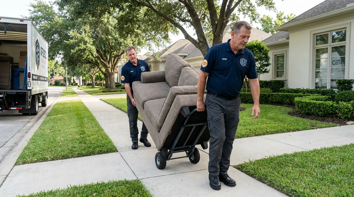 Local residential moving crew loading furniture in Napavine, WA